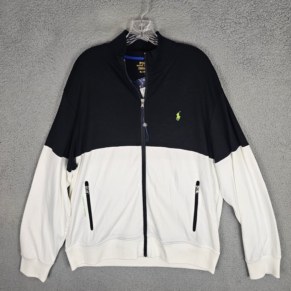 Polo Ralph Lauren Jacket Mens XL Black White Performance Colorblock 710578468001